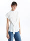 Draped Collar Plain Crepe Women's Blouse